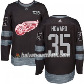 Miesten NHL Detroit Red Wings Pelipaita Jimmy Howard 35 1917-2017 100th Anniversary Adidas Musta Authentic
